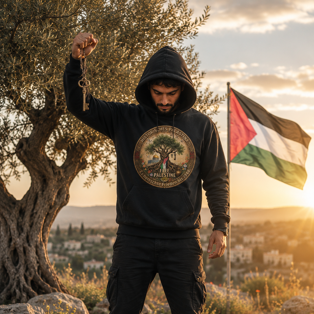 Historisches Palästina 1948 - Premium Hoody + 10 Gratis Sticker