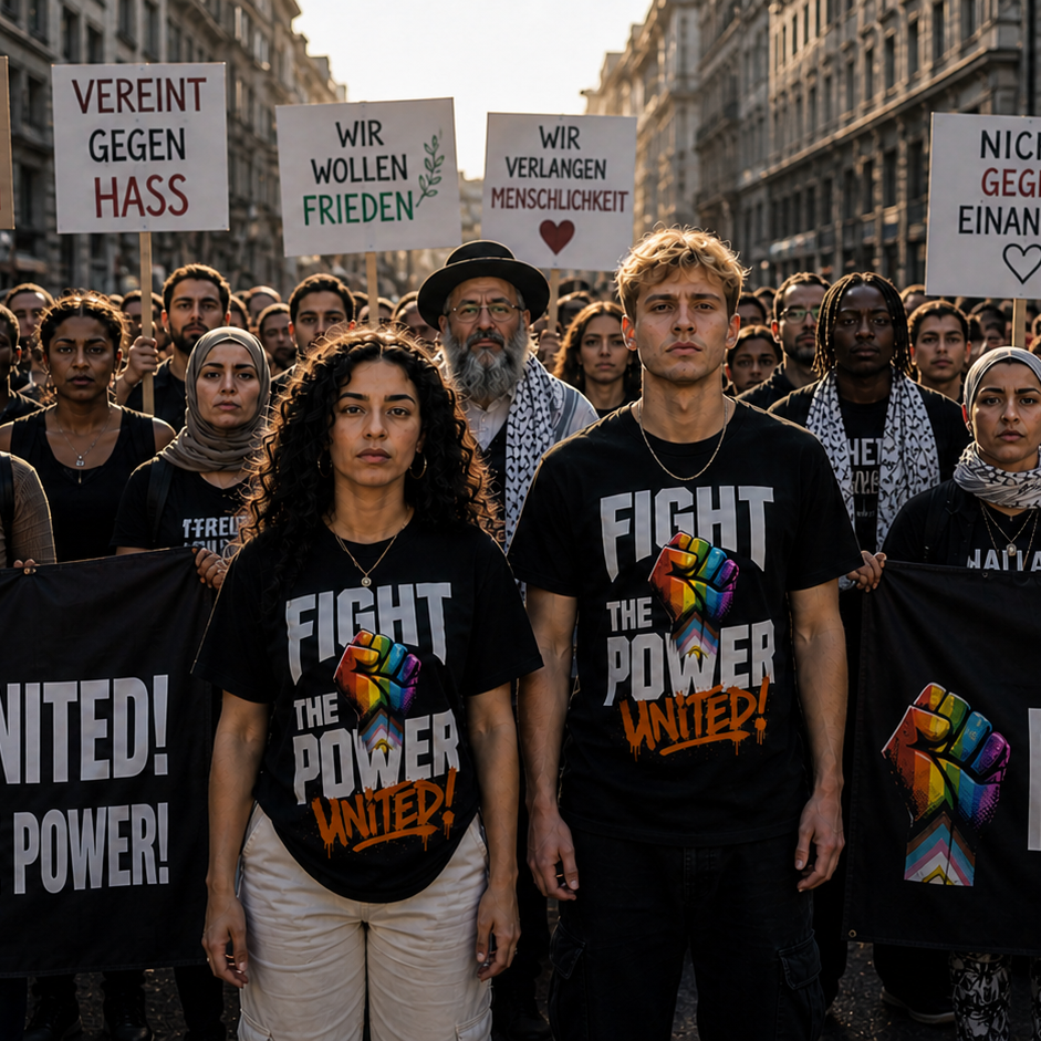 FIGHT THE POWER - UNITED! Premium T-Shirts + 10 Gratis Sticker