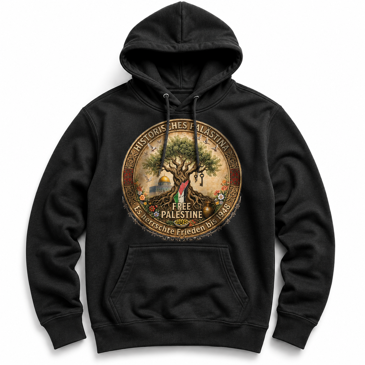 Historisches Palästina 1948 - Premium Hoody + 10 Gratis Sticker